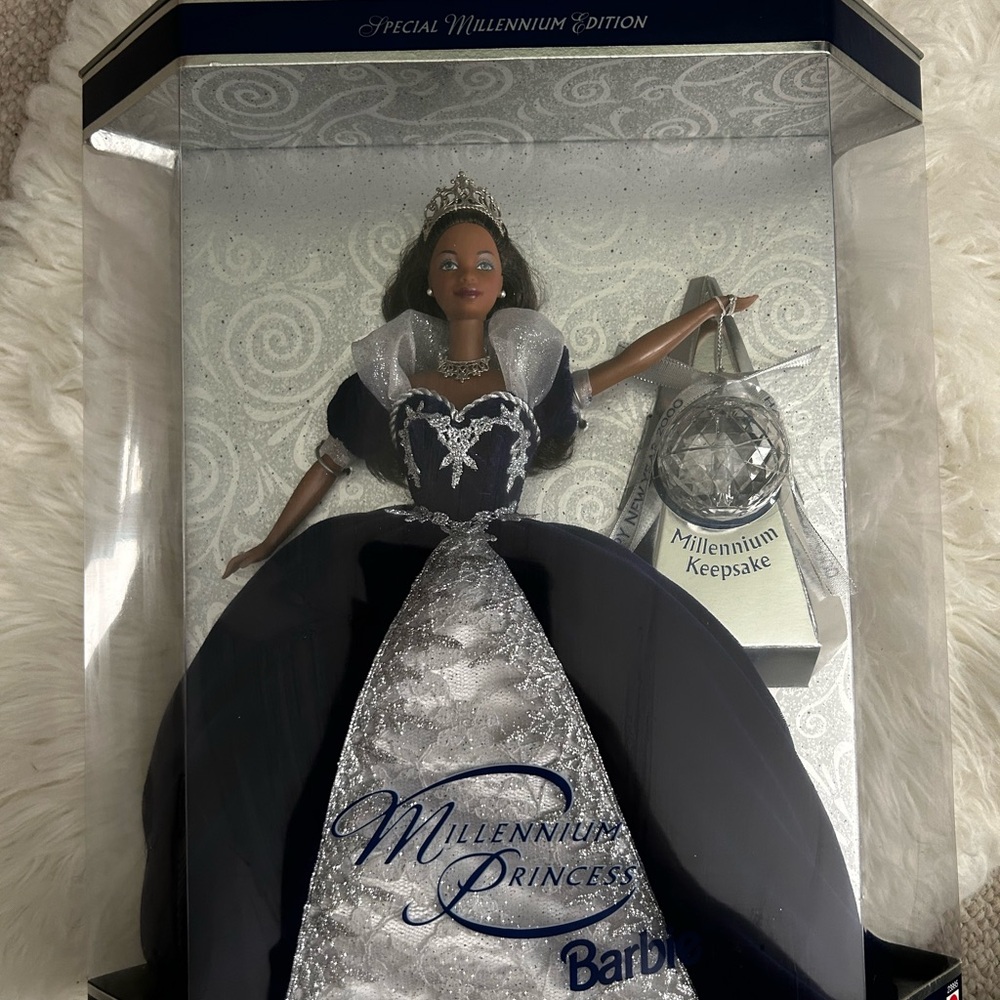 Collectible Special Edition Millennium Princess Black Barbie Doll with Ornament